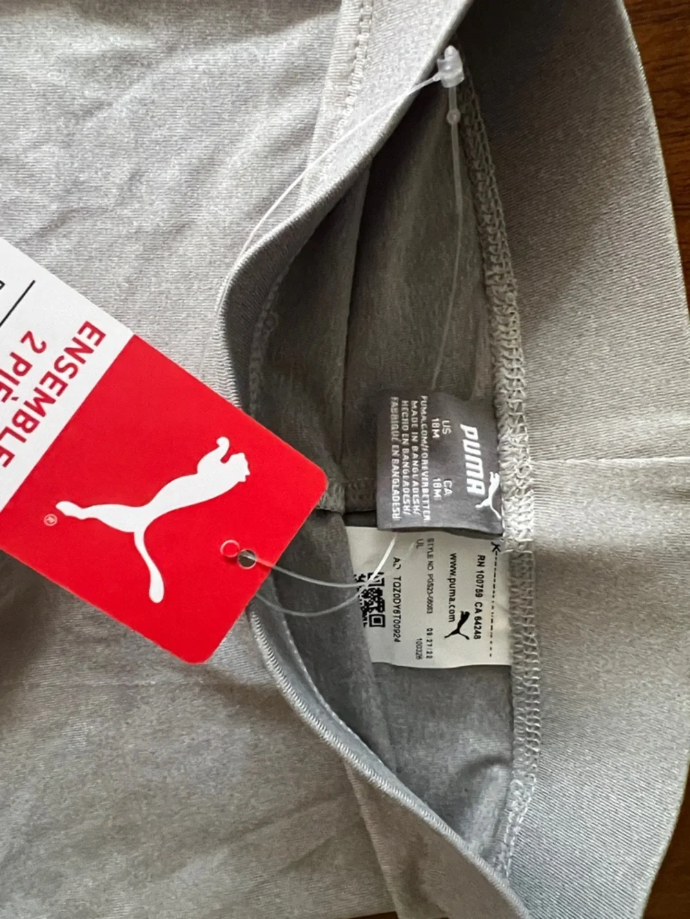 Puma Pink Graphic Tee with Gray Shorts Set - Picture 3 of 4